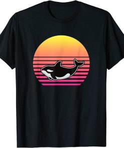 Orca Family Vintage Retro Art, Killer Whale Family T-Shirt