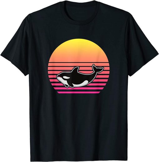 Orca Family Vintage Retro Art, Killer Whale Family T-Shirt