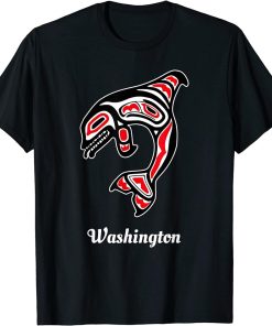 Native American Washington Red Orca Killer Whale T-Shirt