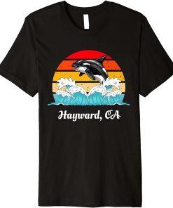 Vintage Hayward CA Distressed Orca Killer Whale Art Premium T-Shirt