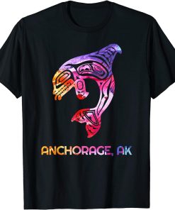 Tribal Anchorage AK Orca Killer Whale Native American T-Shirt