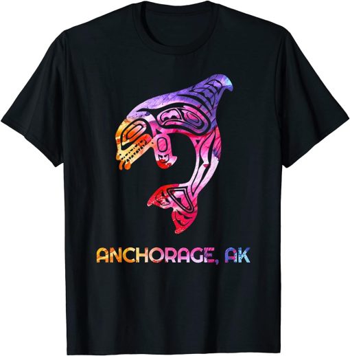 Tribal Anchorage AK Orca Killer Whale Native American T-Shirt