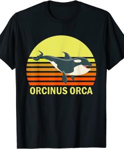 Orca Killer Whale Dolphin Marine Science Biologist Retro Sun T-Shirt