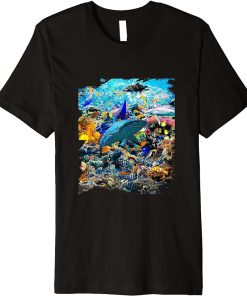 Ocean Dolphin Shark Turtle Coral Sea Fish Orca Whale Reef Premium T-Shirt