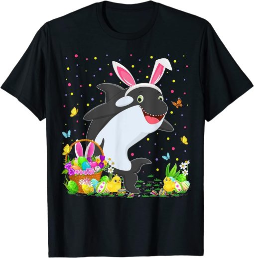 Easter Orca Fish Bunny Egg Hunting Orca Easter Sunday T-Shirt