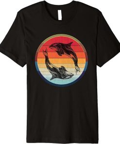 Orca Whale Family Graphic Vintage Killer Orcas Women Kids Premium T-Shirt