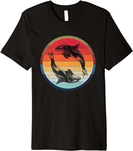 Orca Whale Family Graphic Vintage Killer Orcas Women Kids Premium T-Shirt