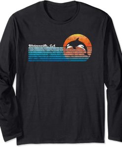 Vintage Watsonville, CA Retro 80s Orca Sunset Long Sleeve T-Shirt