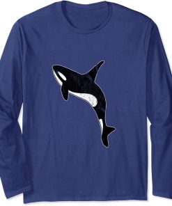 Orca Lover Artwork Grungy Ocean Sea Panda Whale Long Sleeve T-Shirt